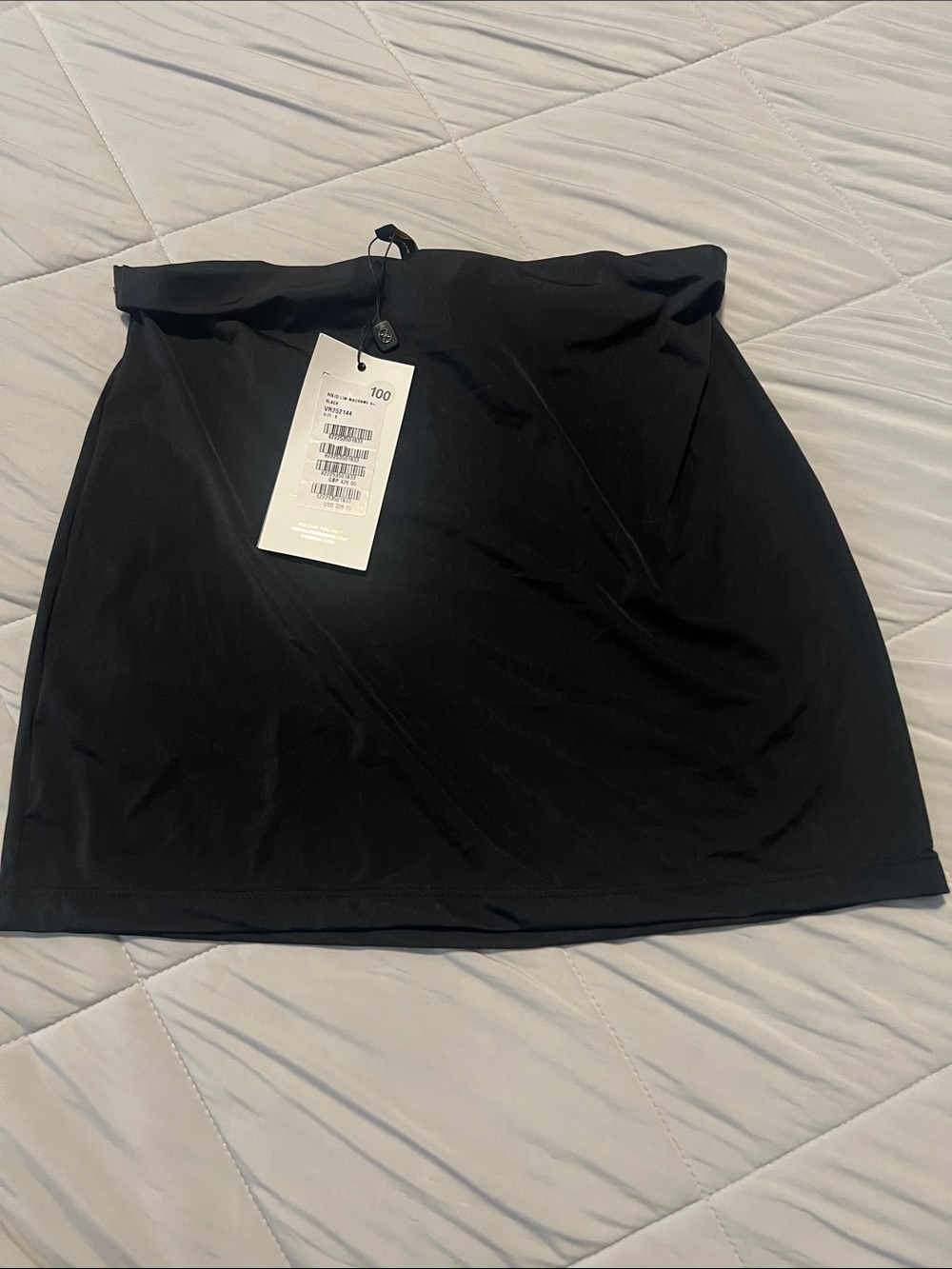 Black Fold-Over Mini Skirt
